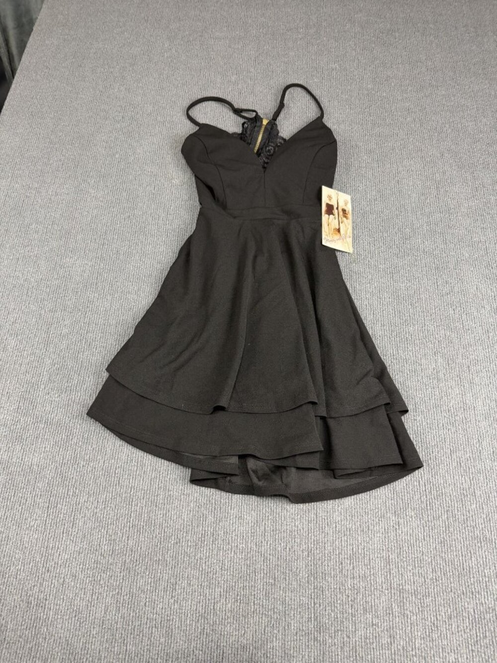 Honey And Rosie Black Bathing Suit Lace Detail S NWT